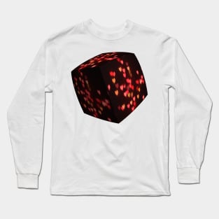 Love box - cube with bokeh hearts. Long Sleeve T-Shirt